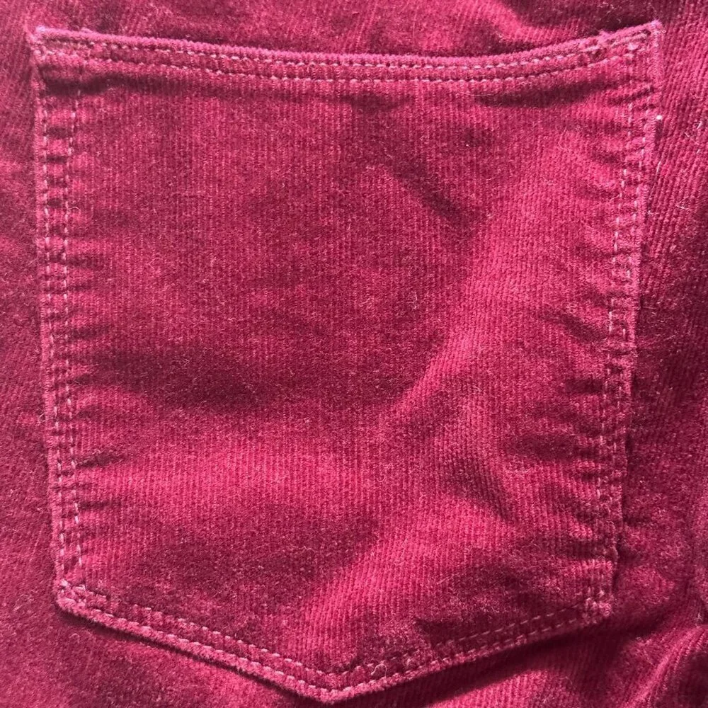 GAP Denim Corduroy Stretchy Low Rise Burgundy Pants - Size Small (fits like 4) - Picture 7 of 8